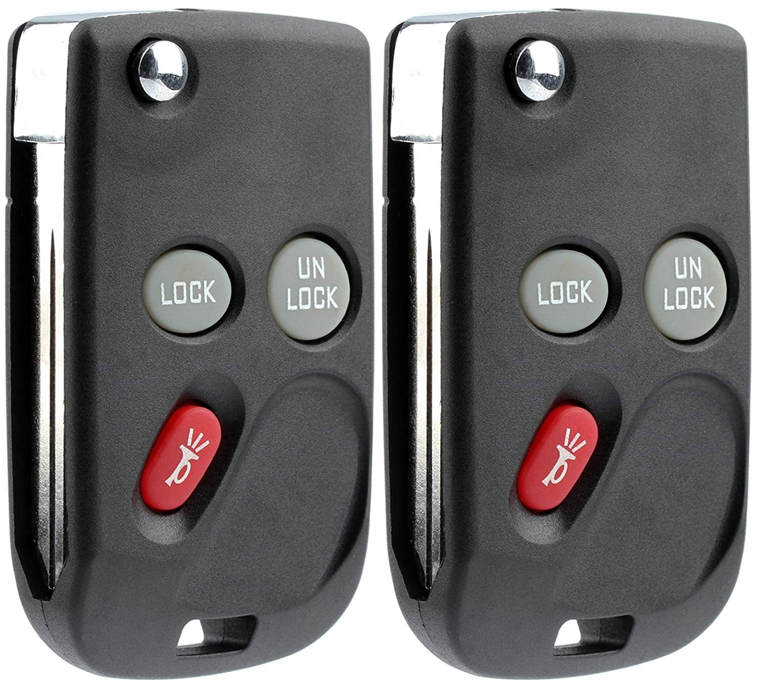 2 PACK KeylessOption Keyless Entry Remote Car Flip Ignition Key Fob Replacement for 15042968 Tahoe Sierra Yukon