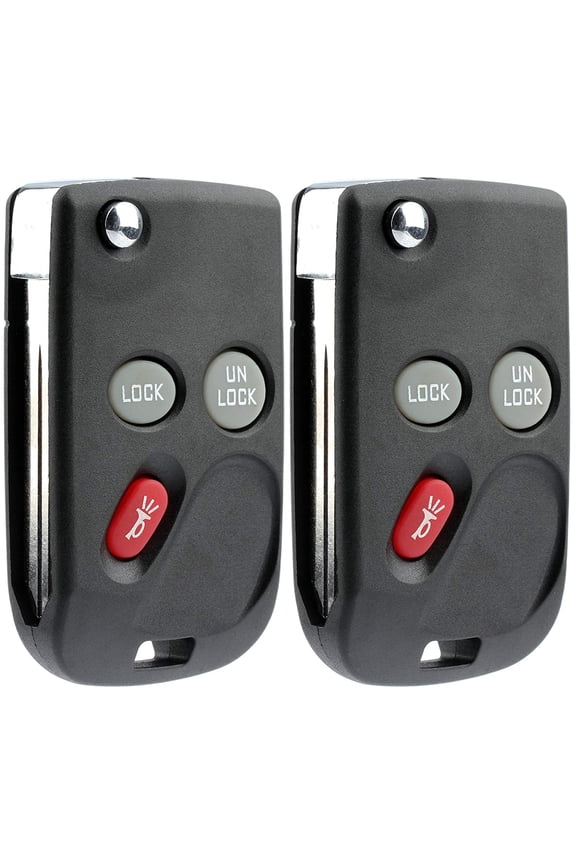 2 PACK KeylessOption Keyless Entry Remote Car Flip Ignition Key Fob Replacement for 15042968 Tahoe Sierra Yukon