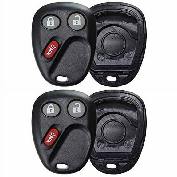 2 PACK KeylessOption Keyless Entry Remote Car Key Fob Alarm Cover Shell Case Button Pad Repair for Chevy GMC Cadillac