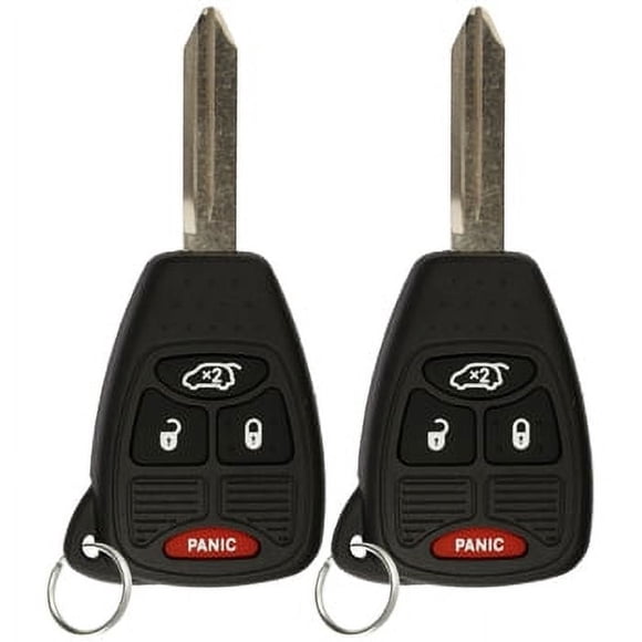 2-Pack Replacement Key Fob Shell Cases For 2008-2013 Jeep Liberty - Black, No Programming
