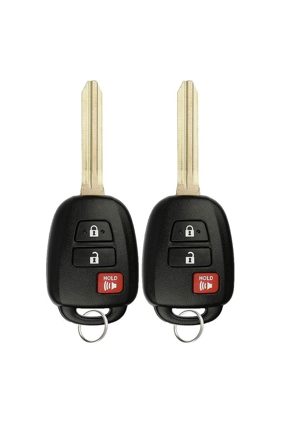 2 PACK - KeylessOption Keyless Entry Remote Car Uncut Ignition Key Fob Replacement GQ4-52T H Chip for 2013-2017 Toyota Rav4 Highlander