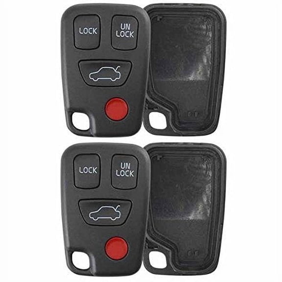 2 PACK - KeylessOption Keyless Entry Remote Case Shell Button Pad Outer Cover HYQ1512J for Volvo