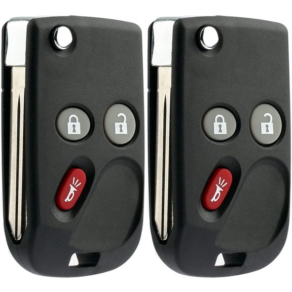 2 PACK KeylessOption Keyless Entry Remote Control Car Flip Ignition Key Fob Replacement for Chevy GMC Cadillac LHJ011