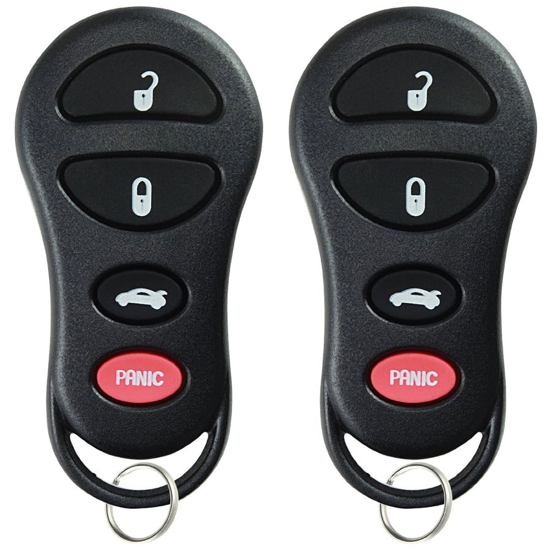 2 PACK KeylessOption Keyless Entry Remote Control Car Key Fob Replacement GQ43VT17T 04602260 for 2001-2009 Jeep Chrysler Dodge
