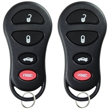 2 PACK KeylessOption Keyless Entry Remote Control Car Key Fob Replacement GQ43VT17T 04602260 for 2001-2009 Jeep Chrysler Dodge
