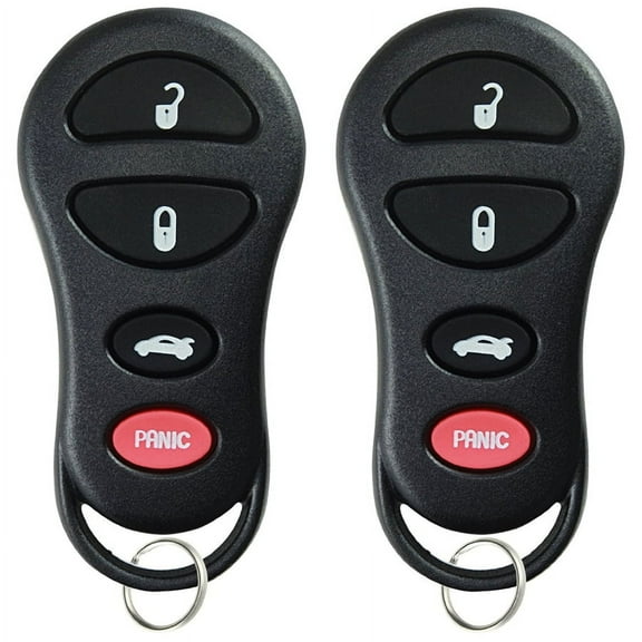 2 PACK KeylessOption Keyless Entry Remote Control Car Key Fob Replacement GQ43VT17T 04602260 for 2001-2009 Jeep Chrysler Dodge