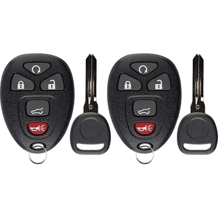 2 PACK KeylessOption Keyless Entry Remote Control Car Key Fob & Replacement Ignition Chip Key 15913415 OUC60270 for Buick Chevy GMC Cadillac Vehicles.