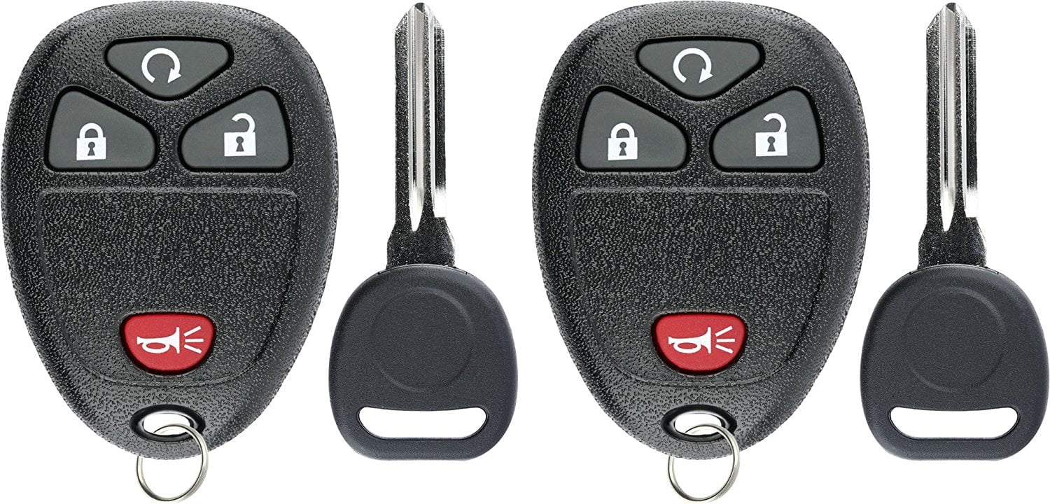 Keylessoption Remote Control Car Ignition Key Fob Replacement & Transponder Chip, 2 Pack