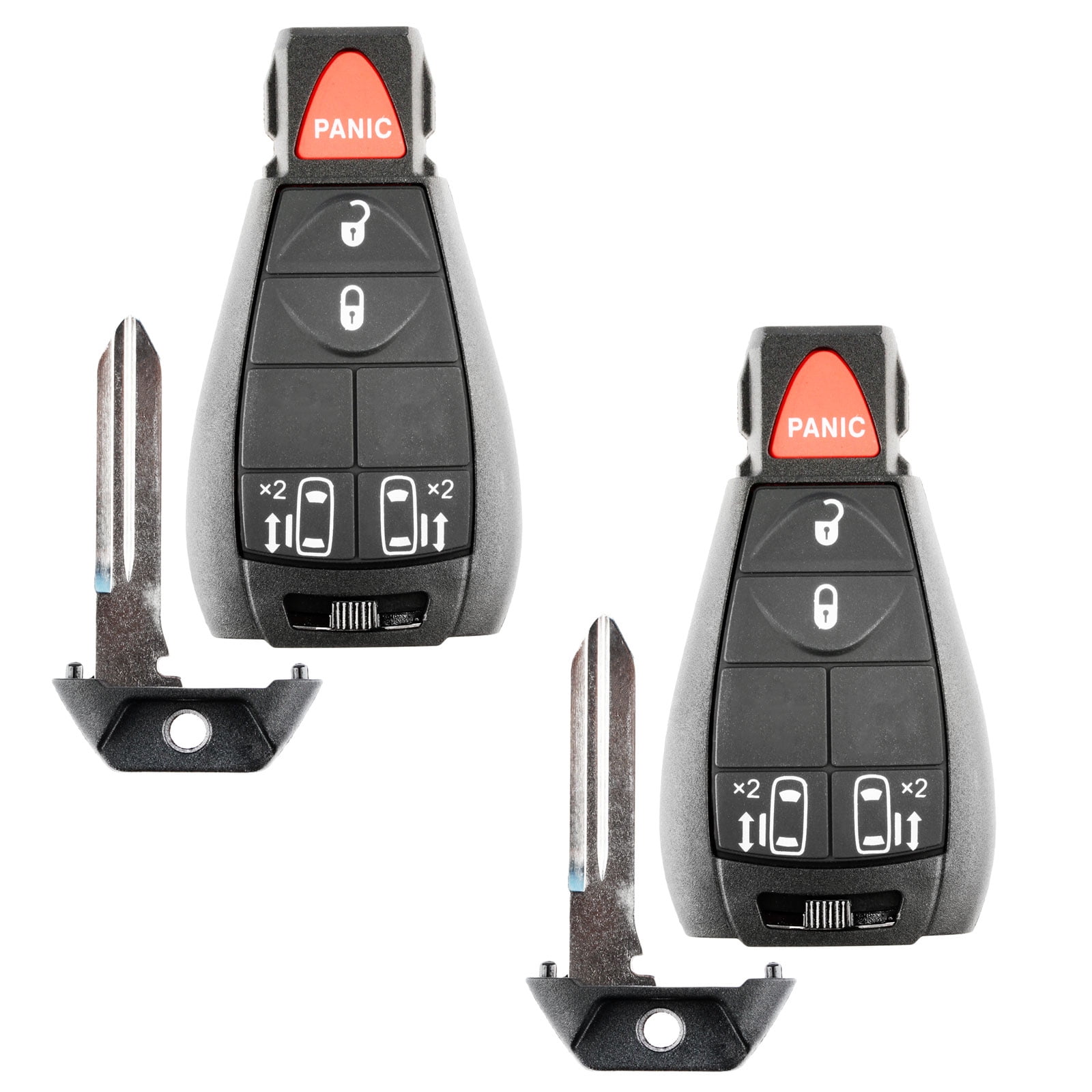 2 PACK - KeylessOption Keyless Entry Remote Control Car Key Fob Starter Alarm M3N5WY783X IYZC01C for 2008-2013 Jeep Grand Cherokee Commander Fobiks