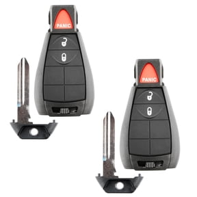 2 PACK KeylessOption Keyless Entry Remote Control Car Smart Key Fob Starter Clicker for 08-14 Fobik Jeep Dodge Chrysler Vehicles