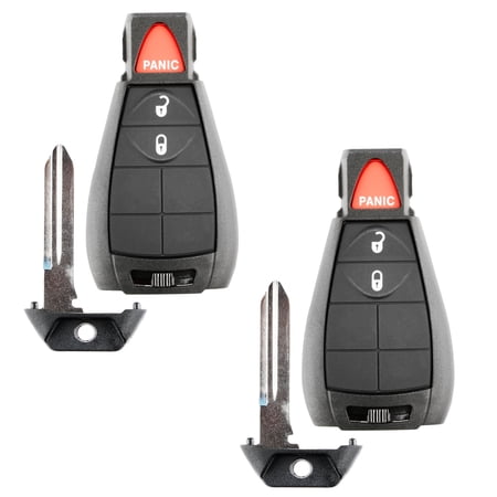 2 PACK KeylessOption Keyless Entry Remote Control Car Smart Key Fob Starter Clicker for 08-14 Fobik Jeep Dodge Chrysler Vehicles
