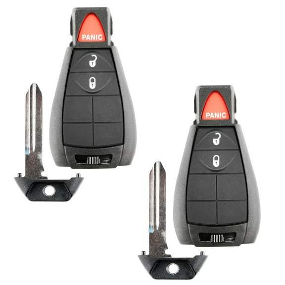 2 PACK KeylessOption Keyless Entry Remote Control Car Smart Key Fob Starter Clicker for 08-14 Fobik Jeep Dodge Chrysler Vehicles