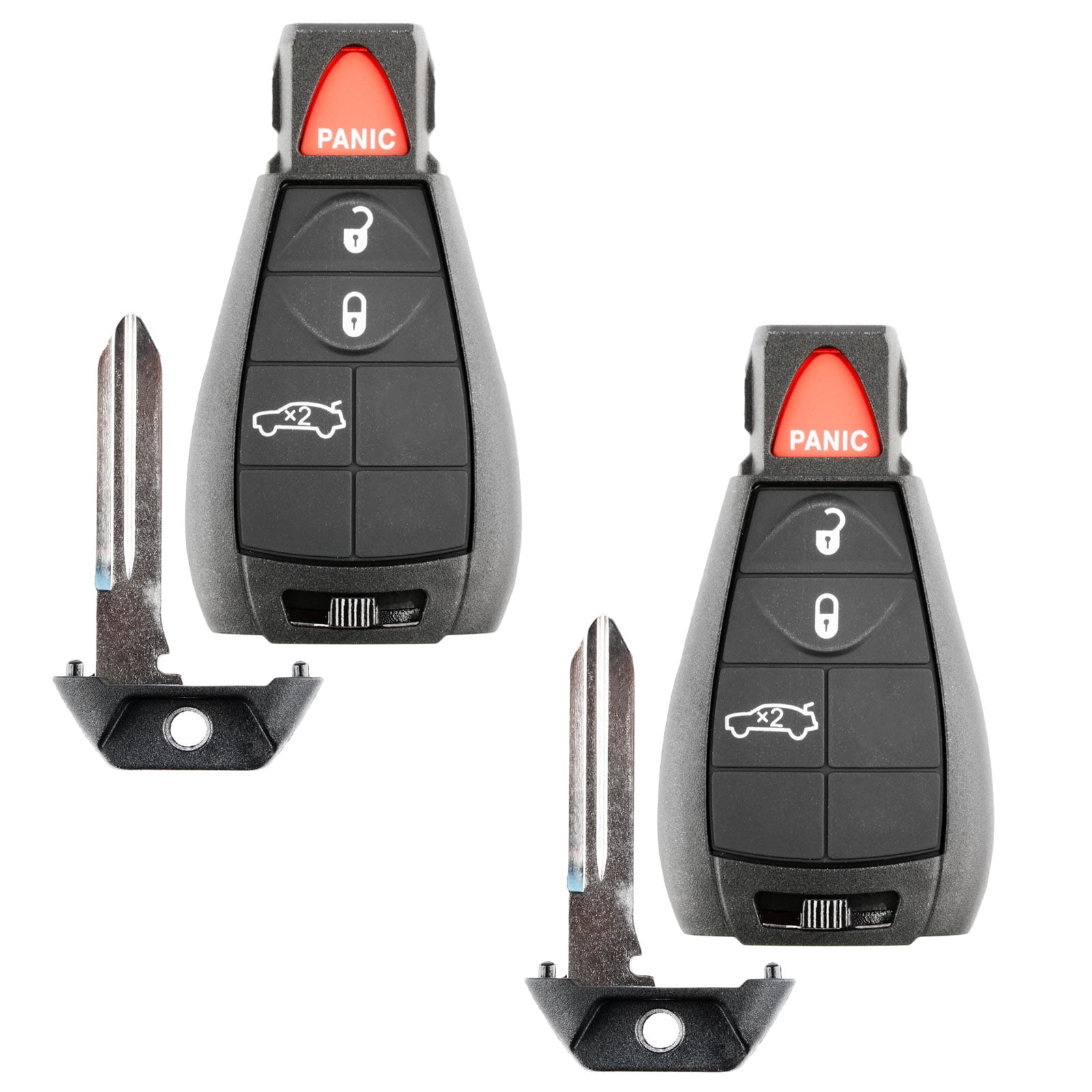 2 PACK KeylessOption Keyless Entry Remote Control Car Smart Key Fob Starter Clicker for Dodge Chrysler Jeep Fobik
