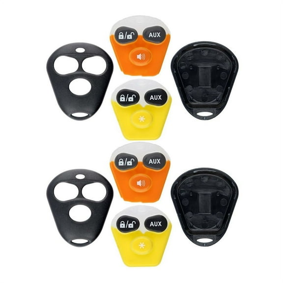 2 PACK KeylessOption Keyless Entry Remote Control Starter Car Key Fob Case Shell Outer Cover 2 Button Pads For Viper Aftermarket Alarm