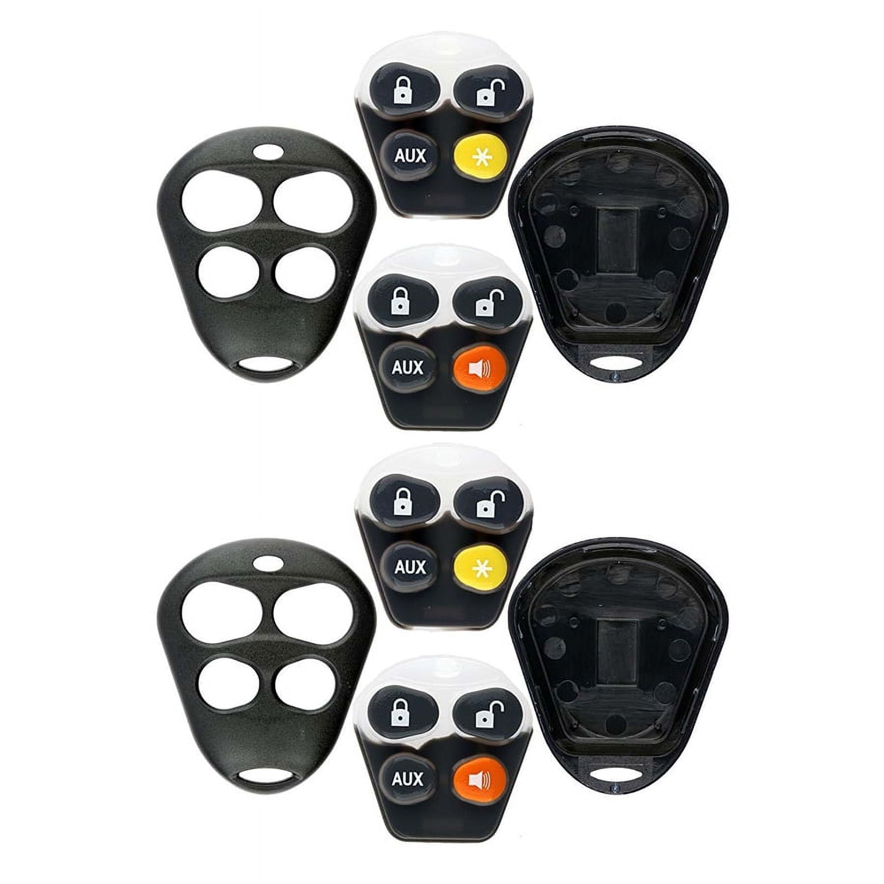 2 PACK KeylessOption Keyless Entry Remote Control Starter Car Key Fob Case Shell Outer Cover Button Pads For Viper Automate Alarms