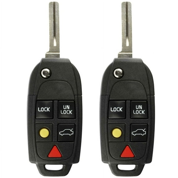 2 PACK KeylessOption Keyless Entry Remote Control Uncut Blank Car Ignition Key Fob Replacement LQNP2T-APU for Volvo
