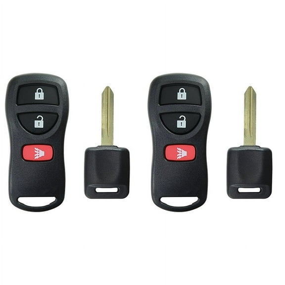 2 PACK KeylessOption Keyless Entry Remote Fob Uncut Car Ignition Key KBRASTU15 for 2003-2015 Nissan Infiniti Vehicles