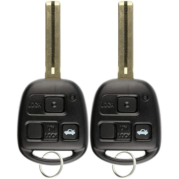 2 PACK KeylessOption Keyless Entry Remote Fob Uncut Car Master Ignition Key Blade HYQ12BBT for 2001-2006 Lexus es330 ls430 sc430