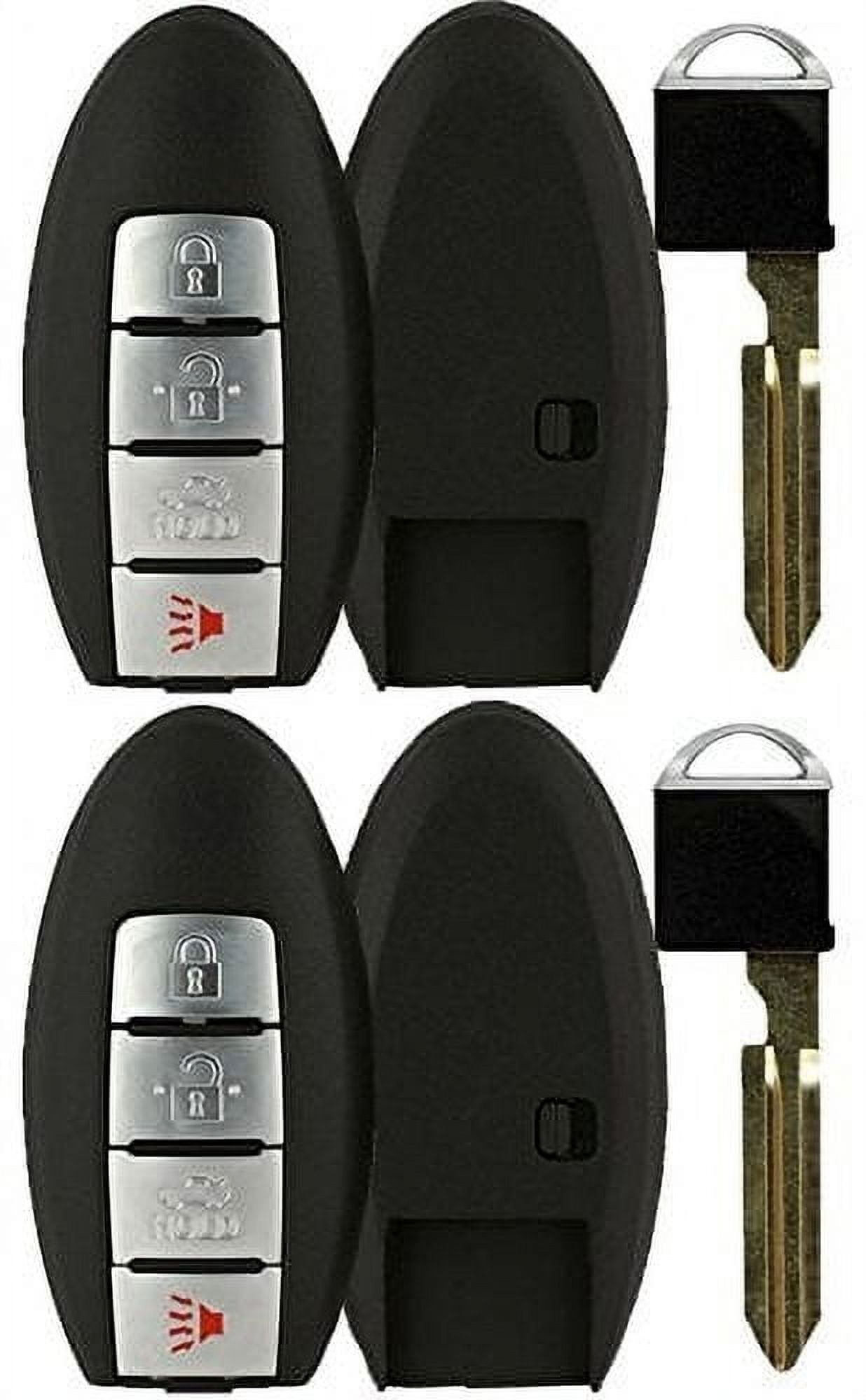 2 PACK KeylessOption Keyless Entry Remote Smart Car Key Fob Shell Case Cover Valet With Insert Blade CWTWBU735, CWTWBU624 for 07-08 Nissan Maxima 08-12 Armada
