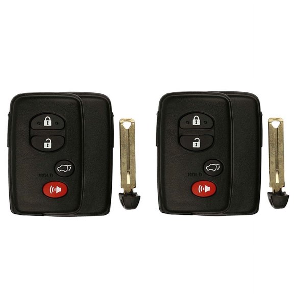 2 PACK - KeylessOption Keyless Entry Remote Smart Key Fob Shell Case Replacement HYQ14AAB, HYQ12ACX, HYQ14AEM for Toyota Highlander Venza