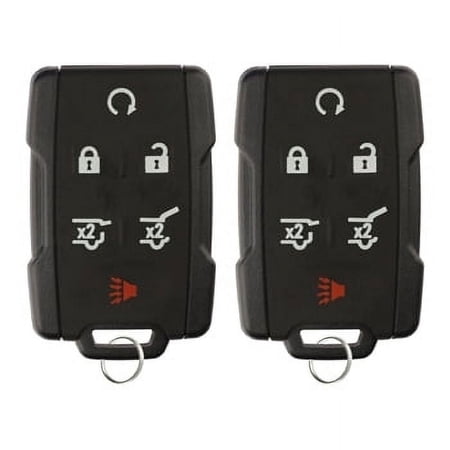 2 PACK - KeylessOption Keyless Remote Car Key Fob Case Shell Button Pad Cover M3N-32337100 for 14-18 GMC Yukon Chevy Suburban Tahoe