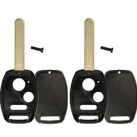 2 PACK KeylessOption Keyless Remote Uncut Key Fob Shell Button Pad With Chip Slot OUCG8D-380H-A for 2003-2007 Honda Accord 2005-2006 CRV