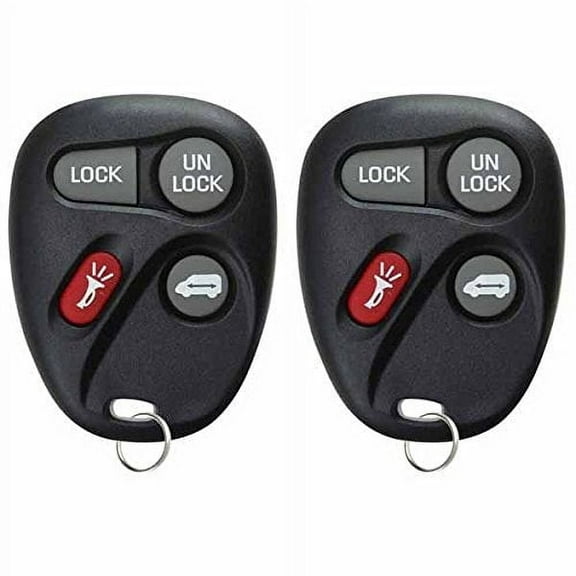 2 PACK KeylessOption Replacement 4 Button Keyless Entry Remote Control Key Fob Compatible 10245953 with 97-01 Chevy Oldsmobile Pontiac