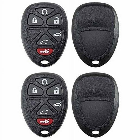 2 PACK KeylessOption Replacement 6 Button Keyless Entry Remote Key Fob Shell Case and Button Pad for Escalade Suburban Tahoe Traverse Yukon
