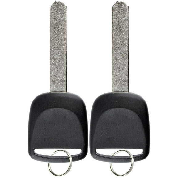 2 PACK KeylessOption Replacement Chip Transponder Blank Car Ignition Key Blade for 2003-2015 Honda Acura Vehicles