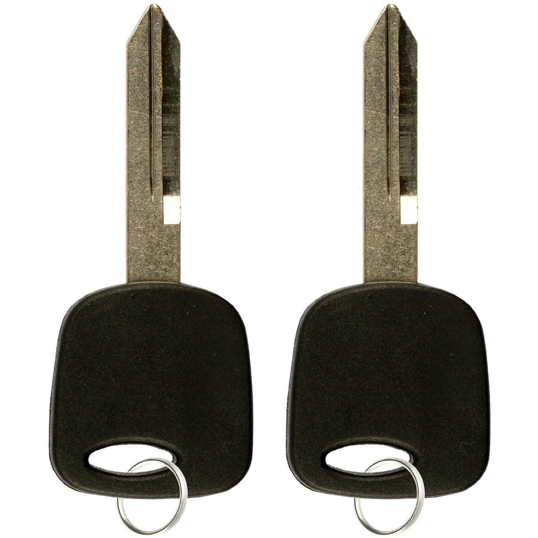 2 PACK KeylessOption Replacement Ignition Chipped Key Transponder 