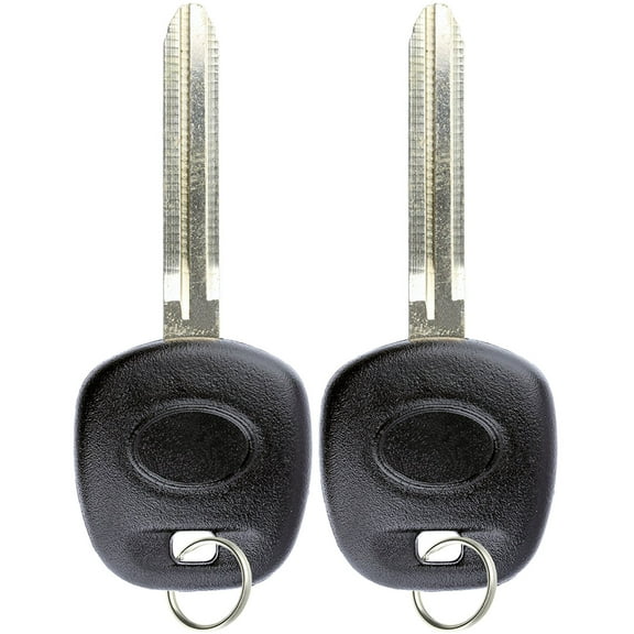 2 PACK KeylessOption Replacement Uncut Ignition Chipped Key Transponder Blank 4D 67 Chip Compatible for 2003-2010 Toyota Vehicles
