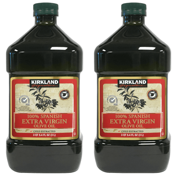 2 PACK | Kirkland Signature 100% Spanish Extra Virgin Olive Oil, 3 Liter