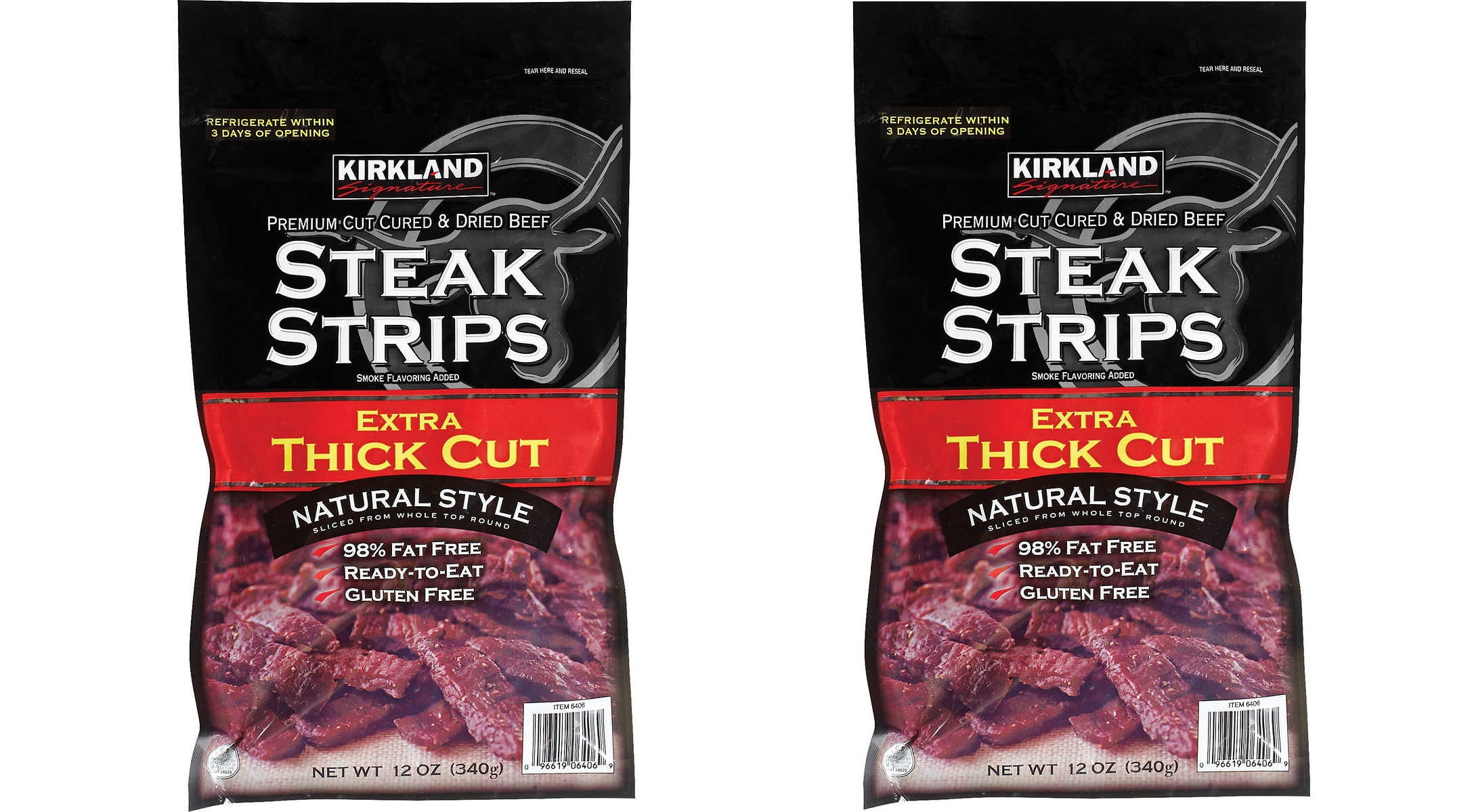 2 PACK Kirkland Signature Premium Extra Thick Steak Strips, 12 oz. (2