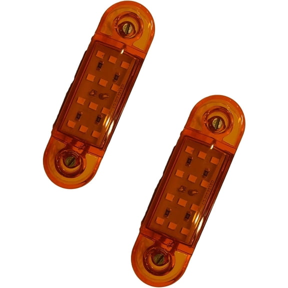 2-PACK LED MARKER LIGHTS TRAILER, 12V Waterproof Trailer Marker Light Amber LED Side Marker Light Indicators Universal Fit Trailer RV Marker LED Light