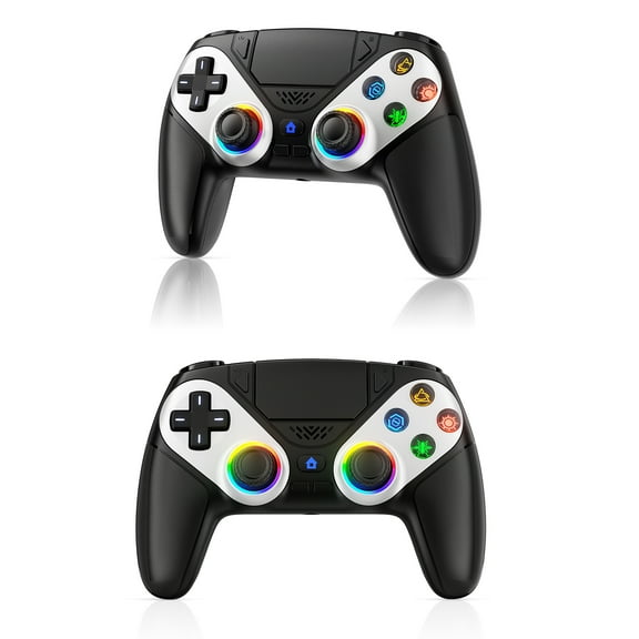 2-PACK LED Wireless Controller for P5, Compatible with P5 Pro/Slim/PC, Turbo Function/MacroDual Vibration, 1000mAh Battery, 6-Axis Motion Contro Gamepad with Speaker, 3.5mm Audio Jack (Black)
