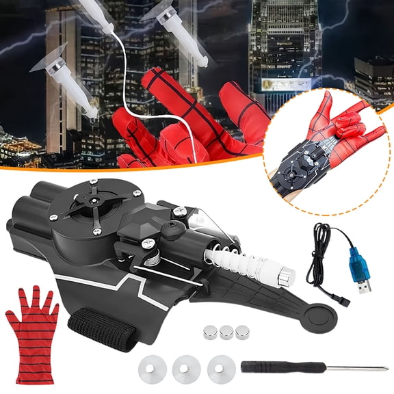 2 PACK Launcher String Shooters Toy Upgrade, Cool Gadgets Spider Real Silk Superhero Role-Play Cool Stuff Fun Toys For Teens (Black)