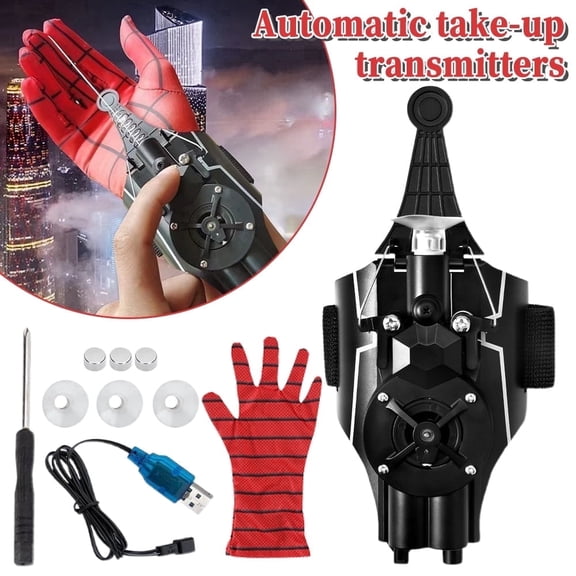 2 PACK Launcher String Shooters Toy Upgrade, Cool Gadgets Spider Real Silk Superhero Role-Play Cool Stuff Fun Toys Great For Men And Teens (Black)