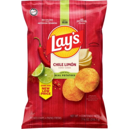 2 Pack - Lay's Potato Chips Chile Limon 7.75 oz Package May Vary