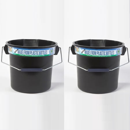 2 PACK Made from Recycled Water Bottles, Heavy-Duty, Commercial All-Purpose BUCKET with FREE SPONGE INCLUDED