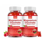 2 PackMagnesium Glycinate Gummies 500mg - Sugar Free Magnesium Potassium Supplement with Magnesium for Mood Support & Sleep for Adults - 120 Raspberry Gummies