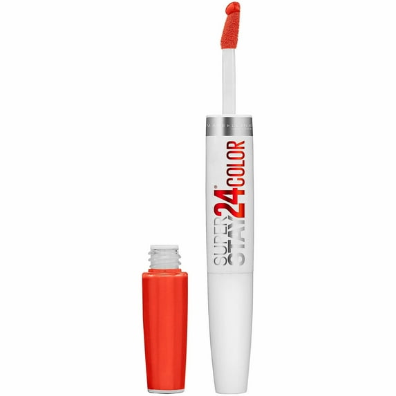 2 PACK Maybelline New York Superstay 2-Step Lipcolor, (210) Non-Stop Orange