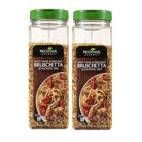 2 PACK | McCormick Gourmet Bruschetta Seasoning Mix, Sweet Basil & Oregano, 19 oz
