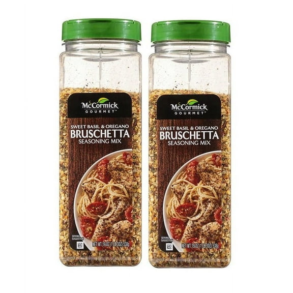 2 PACK | McCormick Gourmet Bruschetta Seasoning Mix, Sweet Basil & Oregano, 19 oz