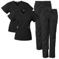 thumbnail image 1 of 2-PACK Medgear 12-Pocket Women's Scrub Set with Silver Snap Detail & Contrast Trim, 1 of 4
