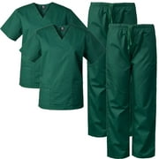2-PACK Medgear Scrubs for Men and Women Scrubs Set Medical Uniform Scrubs Top and Pants