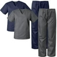 thumbnail image 1 of Medgear 2-Pack Scrubs Set for Men and Women, V-neck Top and Cargo Pants, 1 of 3
