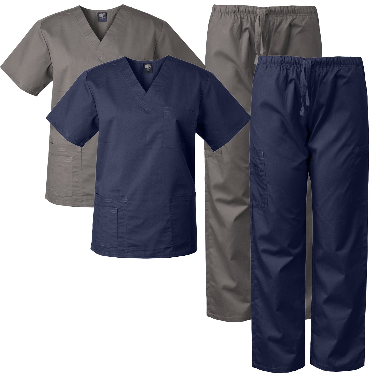 2PACK Medgear Scrubs for Men and Women Scrubs Set Medical Uniform