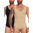thumbnail image 1 of 2 PACK Mens Shapewear Tummy Control Full Body Shaper Compression Slimming Bodysuit Sleeveless Undershirts Fajas Para Hombres, 1 of 6