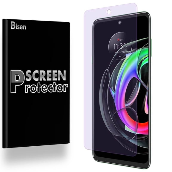 [2-PACK] For Motorola Edge 20 (2021) [BISEN] Anti Blue Light [Eye Protection] Screen Protector, Flexible Film, Anti-Scratch, Anti-Shock, Shatterproof, Bubble Free