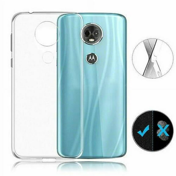 [2-PACK] Motorola Moto E5 Case, Clear TPU Flexible Cover Armor, Anti-Shock, Drop Protection